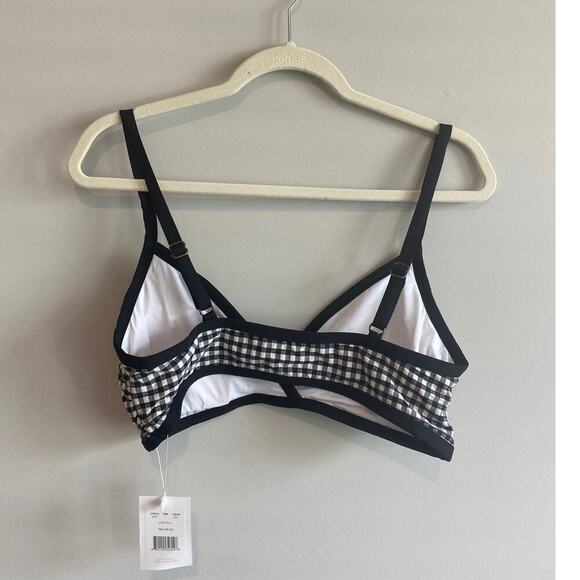 NWT Andie Swim The Cove Bikini Top In Black Gingham Size Large - Picture 5 of 7